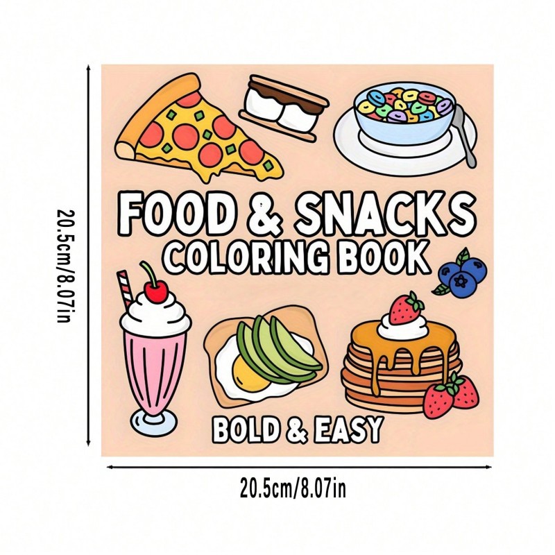 新しい食べ物とスナックをテーマにした塗り絵、大人向けの落書き - Food And Snacks Coloring Book のレビューと価格