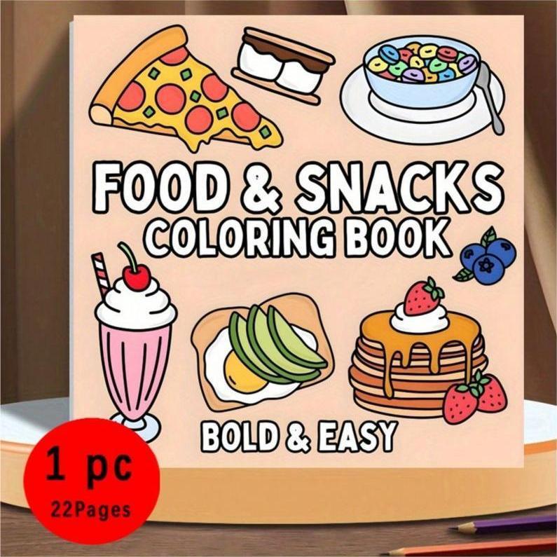 新しい食べ物とスナックをテーマにした塗り絵、大人向けの落書き - Food And Snacks Coloring Book のレビューと価格