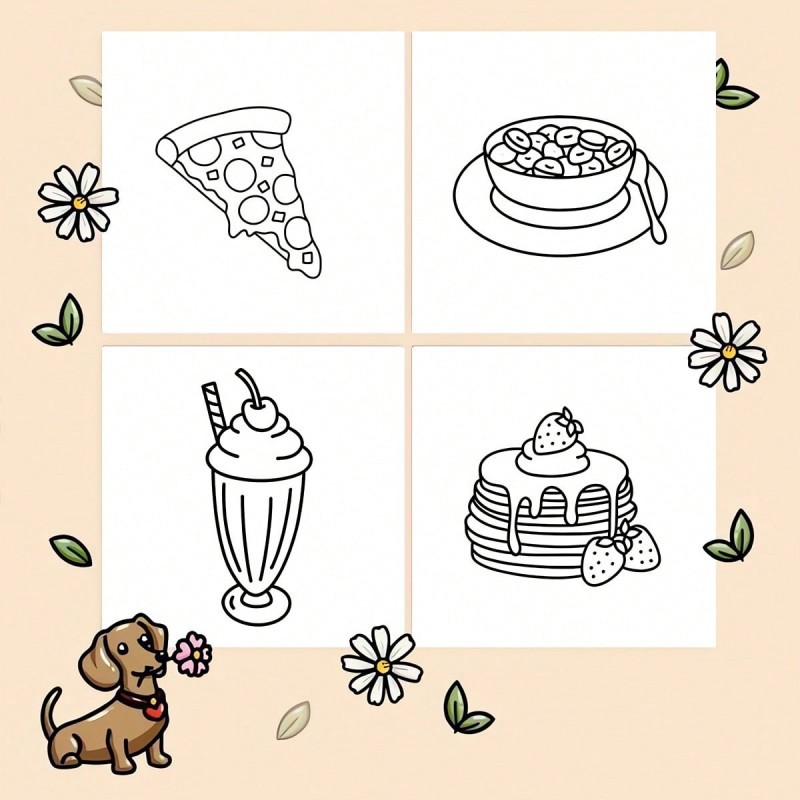 新しい食べ物とスナックをテーマにした塗り絵、大人向けの落書き - Food And Snacks Coloring Book のレビューと価格