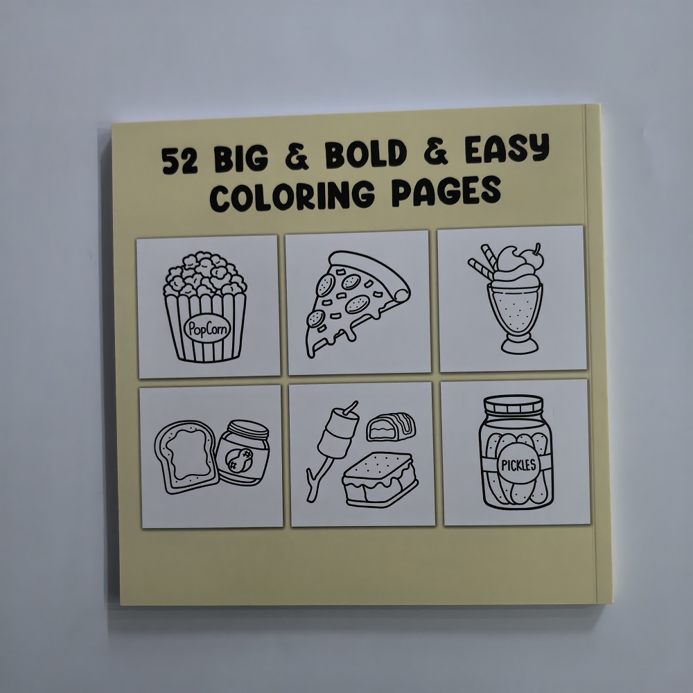 食品、飲み物、デザートの塗り絵 大人と子供向け 簡単に塗れる - Food And Snacks Coloring Book のレビューと価格