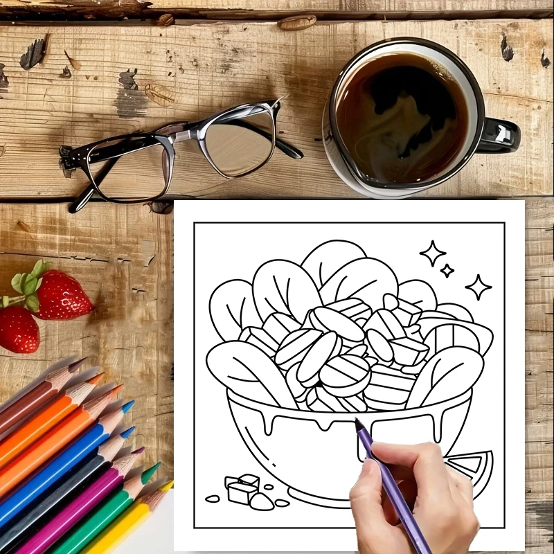 簡単なお食事や軽食の塗り絵ブック 大人向け塗り絵ブック、誕生 - Food And Snacks Coloring Book のレビューと価格