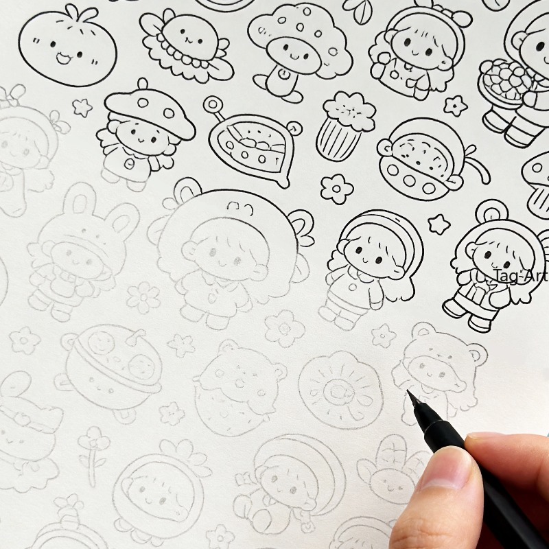 不安解消ハンド絵本、コピー線画アルバム、恐竜/モンスター/食 - Food And Snacks Coloring Book のレビューと価格