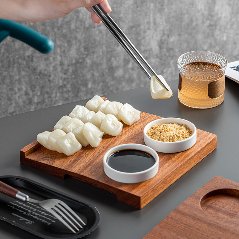 韓国風冷食餅木製トレイ、コーヒープレート、レトロなつまようじ - Korean Food Snacks のレビューと価格
