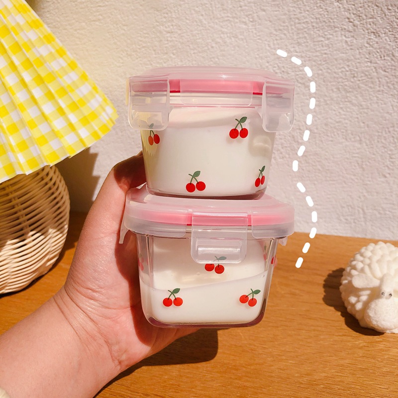ポータブル韓国チェリーミニ密封箱かわいい甘い女の子ガラスフル - Korean Food Snacks のレビューと価格
