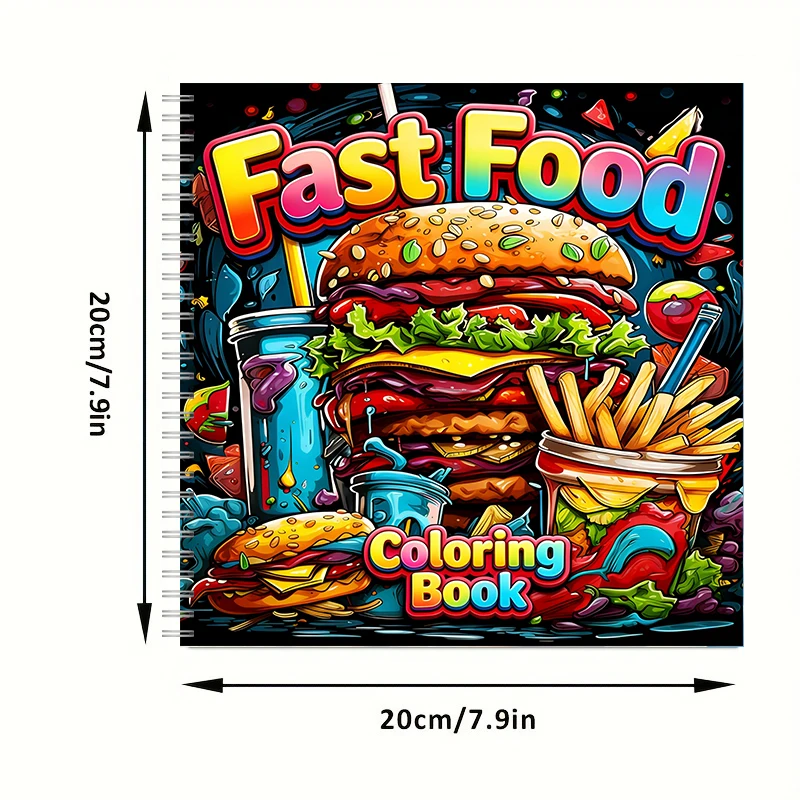大人向けのファーストフード塗り絵ブック、かわいい描画ページ、 - Food And Snacks Coloring Book のレビューと価格